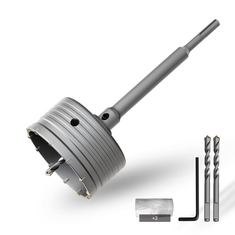 CSOOM Concrete Hole Saw 4-5/16" (110mm) with 220mm SDS Plus Shank Connecting Rod, Carbide Cement Hole Saw for Concrete Cement, Brick Wall Stone - Image 1